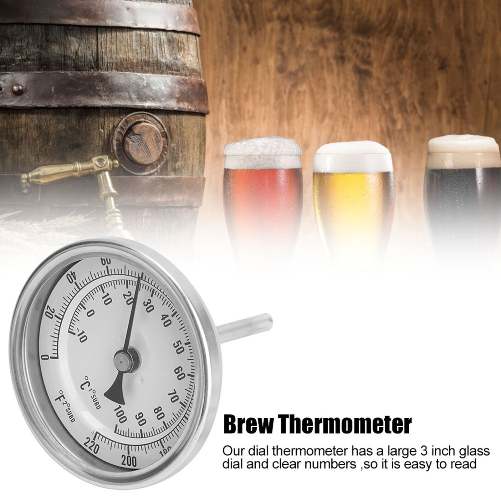 Beer Wine Kit - طقم ترمومتر ثنائي المعدن بدون لحام