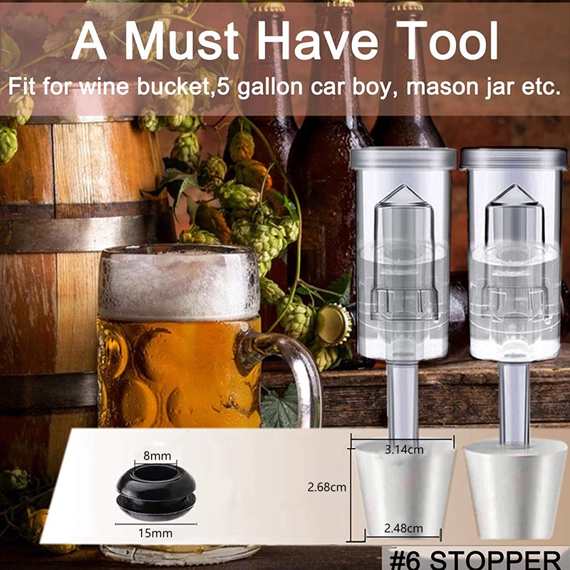 طقم أغطية تخمير YLS مع 6 سدادا - مراجعة Beer Wine Kit وسعره
