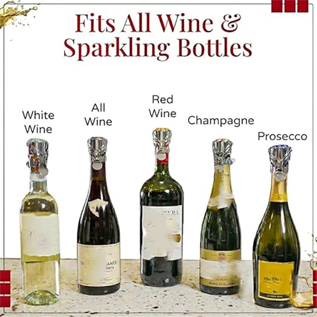 (A02R) سدادتان للنبيذ والشمبان - مراجعة Wine & Beer Shop Photos وسعره